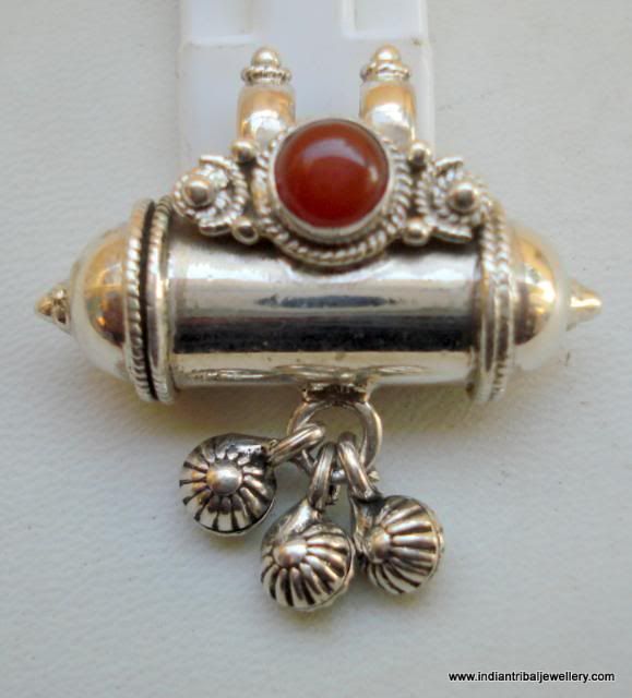 sterling silver box pendant taviz amulet rajasthan india  