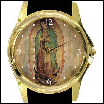 VIRGIN OF GUADALUPE GOLD OR SILVER RELIGIOUS WATCH R03  