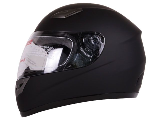 MATTE FLAT BLACK FULLFACE MOTORCYCLE HELMET DOT   L  