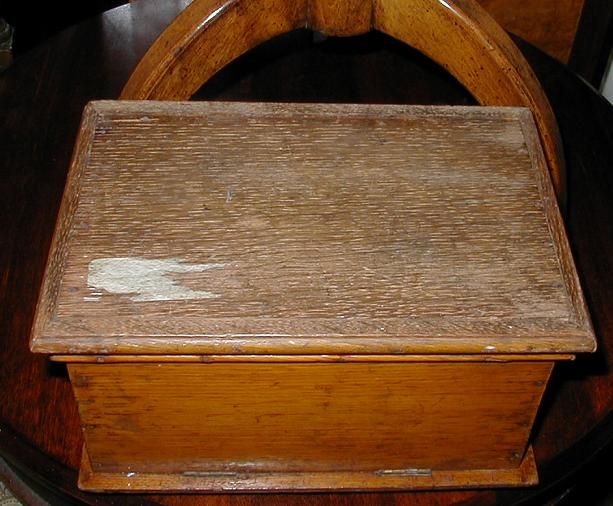 Unusual Antique Primitive Fruitwood Jewelry Box NR  