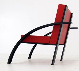 Aldo Rossi Parigi Chair Red and Black  