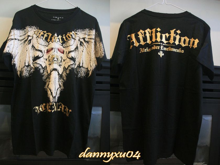 Affliction BLACK Aleksander Emelianenko T Shirt NWT M L  