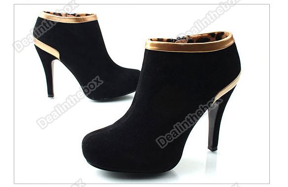   Ladies Platform Pump PurfleHigh Heel Ankle Boots Shoes Sexy  