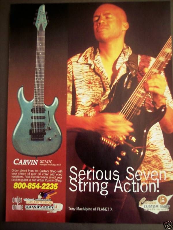 2001 Tony MacAlpine CARVIN DC747C GUITAR Music Ad  