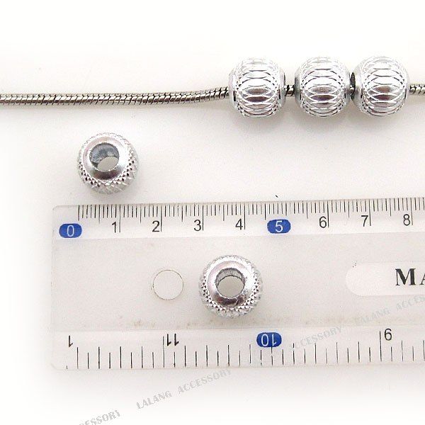 60 Aluminum European Bead Fit Charms Bracelet 150912  