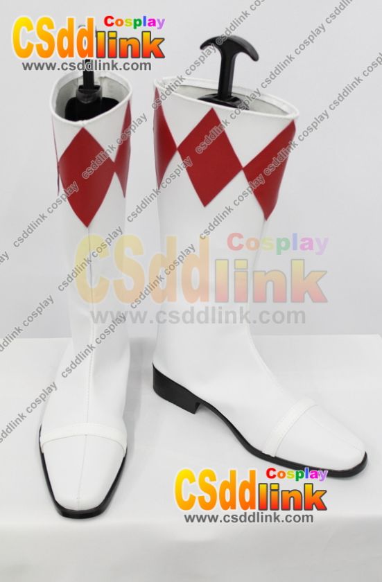 Power Red Ranger cosplay shoes boots  