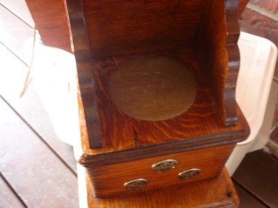 Beautiful Tiger Oak American Electric Working Wall Telephone Radio 