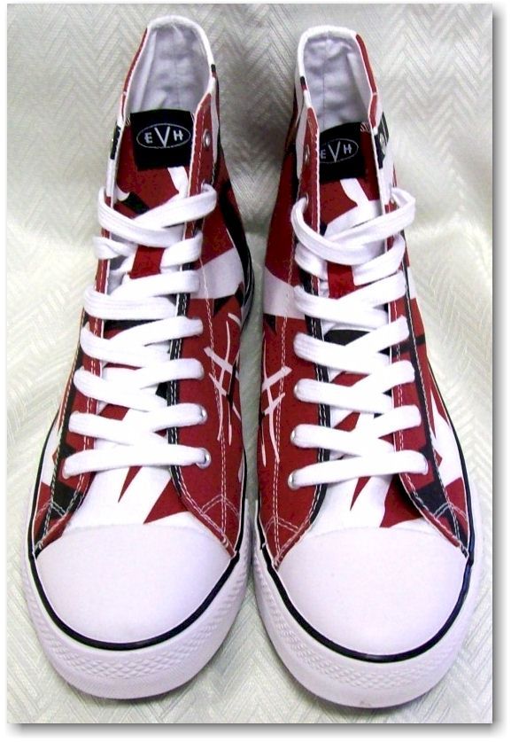 EVH Eddie Van Halen RD/BLK/WT High Top Tennis Shoes  
