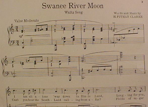 1921 Art Deco SWANEE RIVER MOON Sheet Music Gr8 Cover  