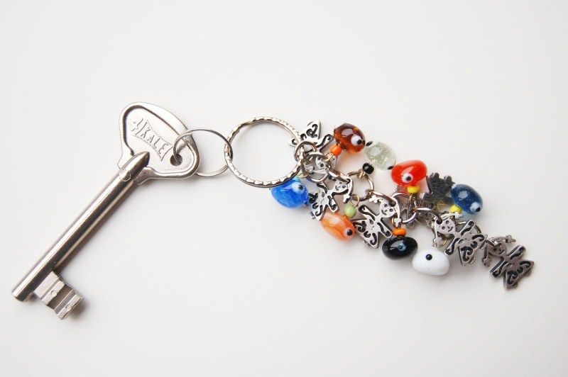 Girls Bunch Key Chain Handmade Colorful Evil Eye Silver Plated  