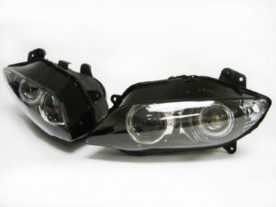 HEADLIGHT HEAD LAMP ASSEMBLE W/ BLUE ANGEL DEMON EYES FOR YAMAHA YZF 