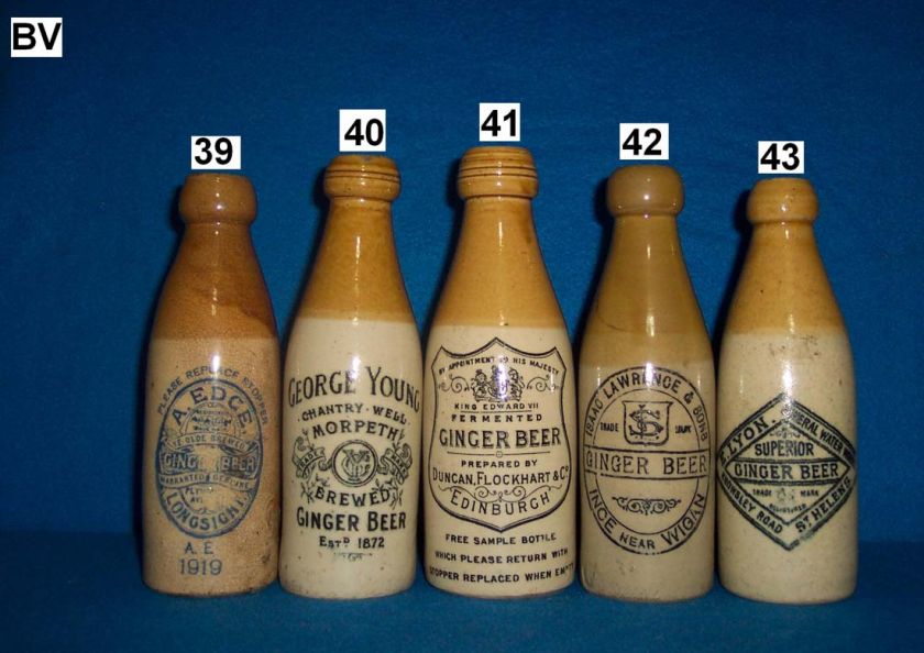 COLLECTION 48 POTTERY USA UK BEER BOTTLES STONEWARE  