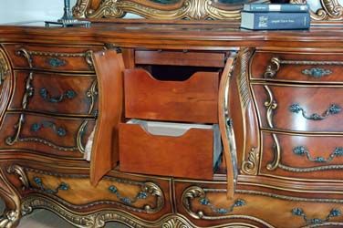 Ornate French Rococo Chest of Drawers Dresser w/ Mirror  