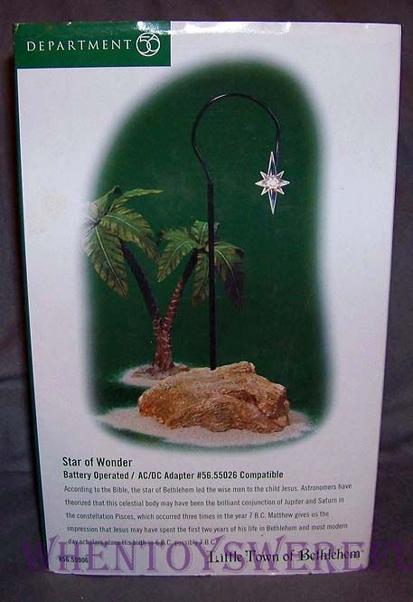 Department 56 Star of Wonder Lighted Set #59906 Unused Little Town of 