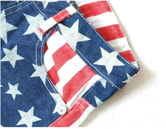 Japan USA American Flag Handle Star Short Jeans Short Pants Cowboy 