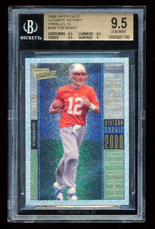 TOM BRADY 2000 ULTIMATE VICTORY PARALLEL 12/25 BGS 9.5 GEM MINT 