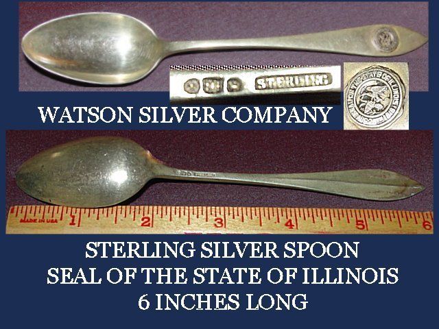   SILVER SOUVENIR SPOON SEAL OF THE STATE OF ILLINOIS {QjQ}  