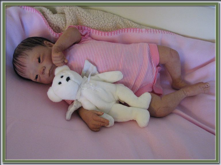 Reborn Baby Asian Girl with Human Hair   Kameko Sculpt by Tasha 