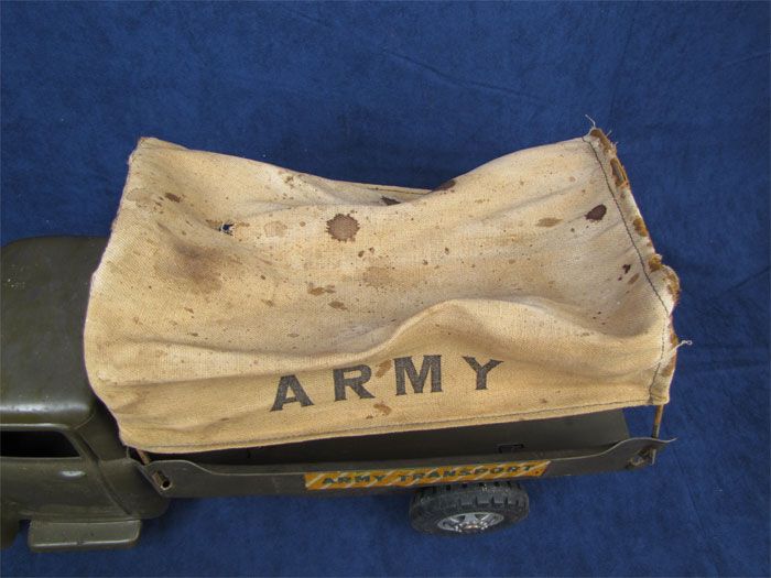 Buddy L Army Transport Pressed Steel Toy Canopy Truck  