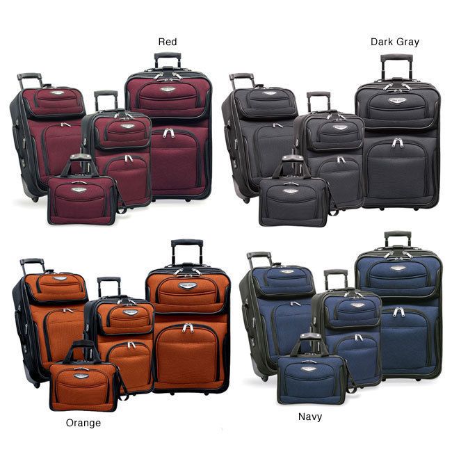 Travelers Choice Amsterdam 4 piece Luggage Set   Navy  