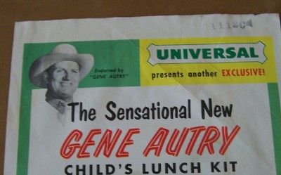 GENE AUTRY RARE 1954 LUNCH BOX & THERMOS ADVERTISEMENT  