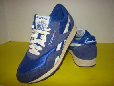 Vtg 1980s REEBOKS Womens Sneakers Sz 7 ORIGINAL Retro Blue/White 