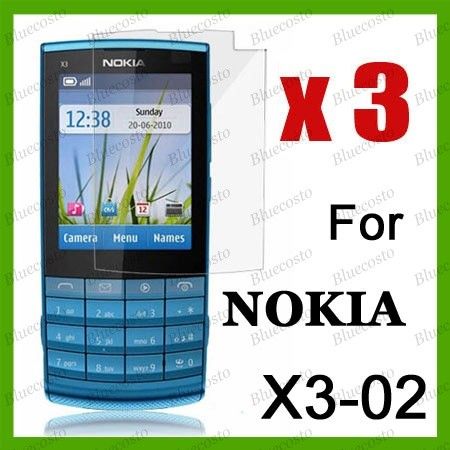 3x LCD Screen Protector For Nokia X3 02 Touch and Type  