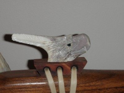 Native American Style Flute Totem Eagle Carving New  