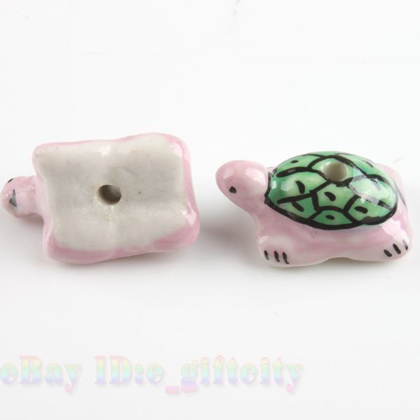 50x New Ceramic Charms Tortoise Porcelain Beads 140344  