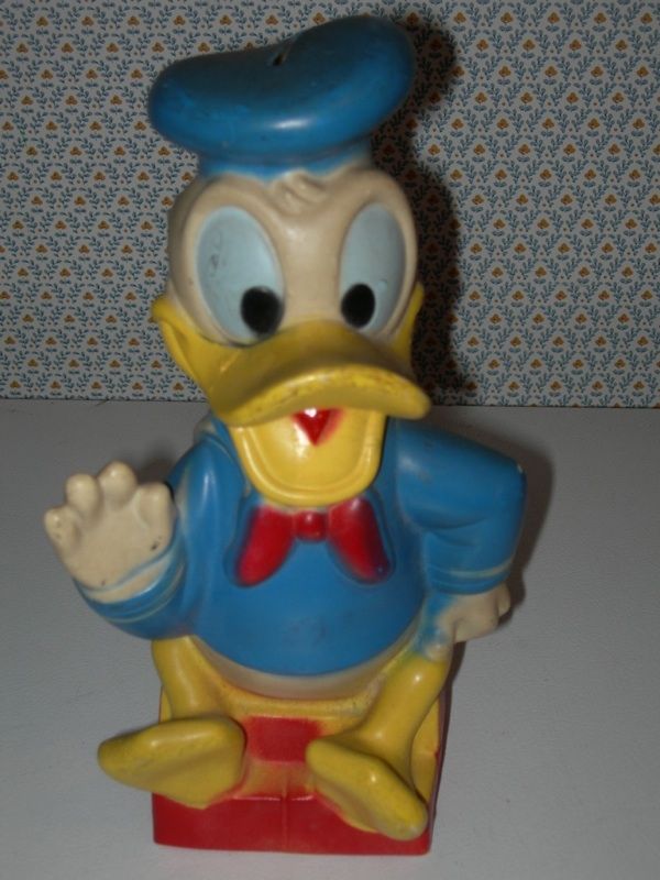 large Vintage Donald Duck bank  11 inches missing plug  