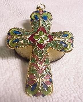 Plique AJour Cloisonne Cross  