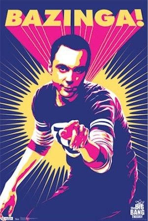   BANG THEORY POSTER ~ SHELDON BAZINGA 22x34 TV Jim Parsons The  