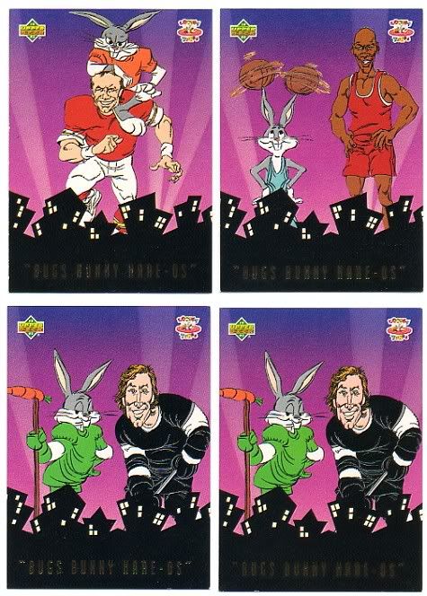 1993 UPPER DECK LOONEY TUNES 4 CARD INSERT LOT BBH1 3  