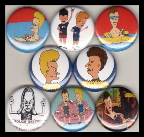 BEAVIS AND BUTTHEAD 1 buttons pinbacks FIRE CORNHOLIO  