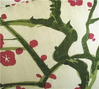 Clarence House Linen Fabric Custom Designer Throw Pillows New 2 Red 