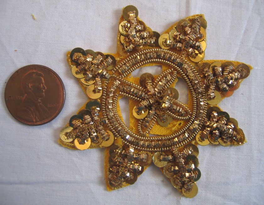 Vintage Antique Applique Appliques Zardosi Work 8 pcs  