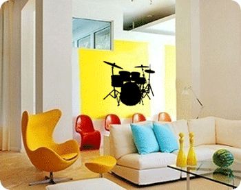 BIG DRUM SET   Vinyl Wall Art Decals Stickers Murals  