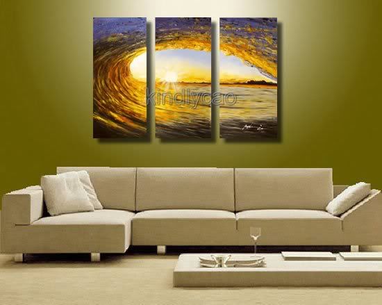 Huge Hand ocean wave Surf Oil Paintings On Canvas Ks066  