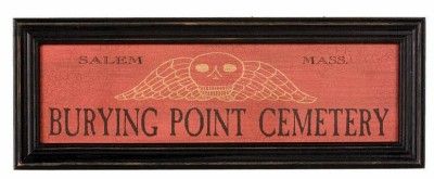 Salem Mass~Burying Point Cemetary~Salem Halloween Sign  