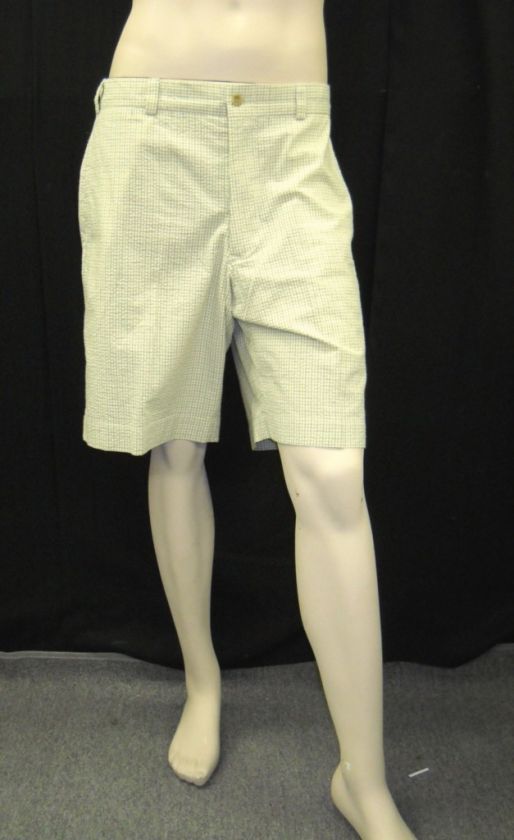 NWT BILLS KHAKIS Green Checked Seersucker M2S Shorts 36  