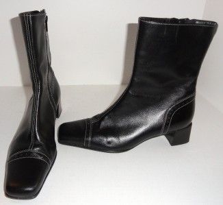 Gabor Womens Black Leather Mid Calf Boots Size 4.5  