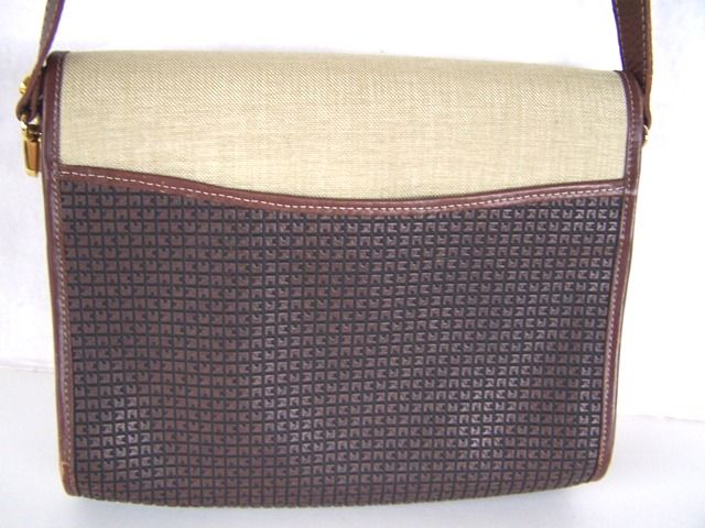 TED LAPIDUS CANVAS LEATHER PURSE HANDBAG TOTE  