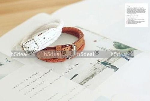 3PCS Fashion Weaved Leather Double Wrap Belt Bracelet J  