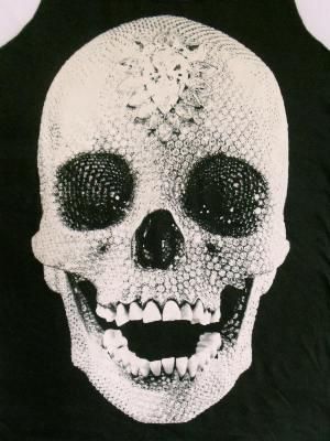 DIAMOND SKULL Tank Top, Punk GOTH Pop Art BLACK Singlet, T shirt Mini 