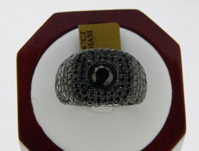 MENS BLACK DIAMONDS SOLITAIRE PINKY RING 7.67 CT  