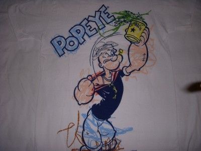 Popeye Crayon T Shirt DIFFERENT SIZES Spinach Bluto  