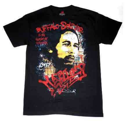 Bob Marley Buffalo Soldier Graffiti Black T Shirt XS  