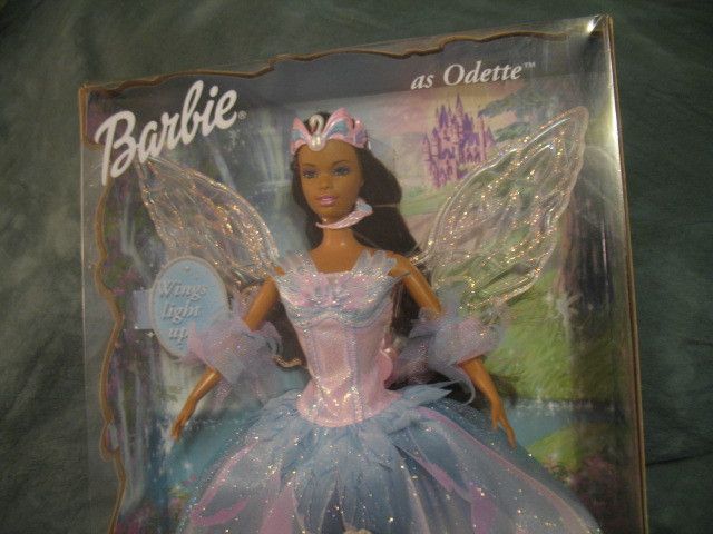 BLACK BARBIE SWAN LAKE Vintage NRFBx WINGS MOVE LIGHTS UP  