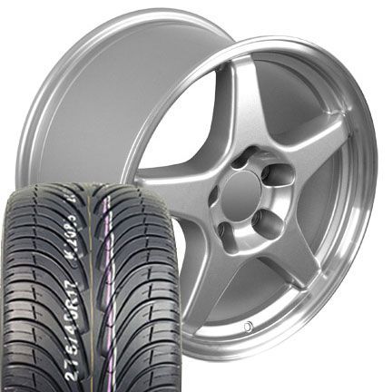 Set of 4 ZR1 Style Replica Wheels & Tires   Silver 17x9.5