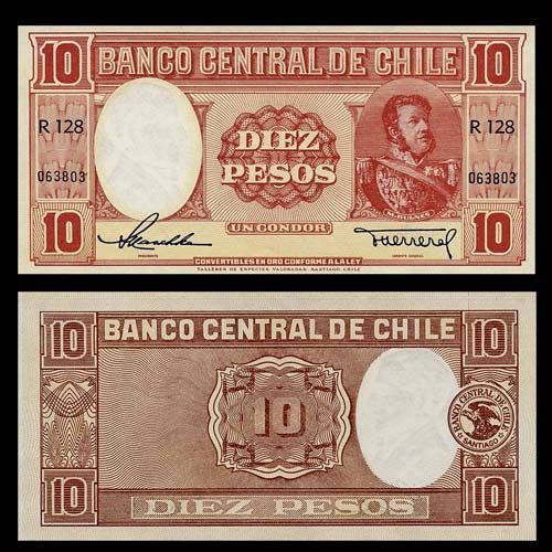   CHILE   1947 58   Manuel BULNES Portrait   Pick 111   Crisp EF  